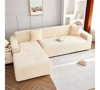 MIPOPS Housse de canapé Extensible Anti-Griffes de Chat Housse de canapé Universelle pour Salon Housse de canapé d'angle en Velours de Couleur Unie pour canapés (Color : H, Size : 4-Seater 235-300cm)