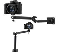 Mippko Bras articulé mural pour caméra avec filetage 6,35 mm - 20 compatible avec les caméras numériques/de sécurité/webcam/vidéosurveillance POV et lumière vidéo, bras réglable en alliage d'aluminium