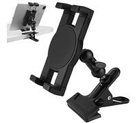 Mippko Support de tablette à pince pour bureau/table/porte en verre/déflecteur de bureau/chevalet, compatible avec iPad/Nexus/LG G Pads/Fire HD de 7 à 12,9", réglage à 360°, bras en alliage