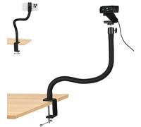 Mippko Support de webcam pour bureau, bras col de cygne de 50 cm compatible avec webcam Logitech C920 / C920S / C920x / C922 / C922x / C925e / C930 / C930e / C615 / C960 / BRIO 4K / NexiGo N60
