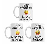 Miqat mugs New Youngest Middle Oldest Child Sister Brother Rules Tasse à café Humoristique Cadeau
