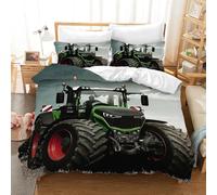MIQEBX Housse De Couette Moto avec 2 Taies d'oreiller,Moderne Bleu Housse de Couette Moto Cross en Microfibre,pour Adultes Hommes Jeunes Garçons Enfants (Tracteur C, 135x200cm)