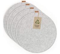Miqio Design Coussins d'assise Ronds en Feutre ø35 cm | Lot de 4 | Coussins de Chaise lavables antidérapants | Coussins de Jardin et de Banc Confortables