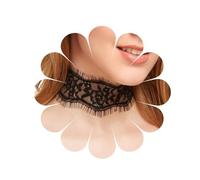 MIQIQAO Collier ras du cou en dentelle noire Pendentif en perle noire Chock Gothic Tattoo Choker Hollow floral Necklace Chain Jewelry for Women and Girls (LaceBlackAde)