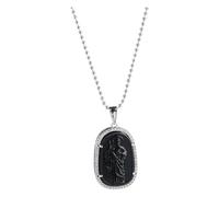 MIQNEEIDEIP Collier avec pendentif Saint Jude plaqué or et argent style religieux pour homme et femme