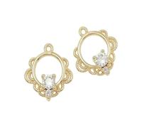 MIQNEEIDEIP Lot de 4 pendentifs en laiton plaqué or 14 carats et feuilles pour fabrication de bijoux, boucles d'oreilles, colliers, pendentifs