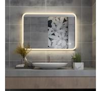 MIQU Miroir Salle de Bain LED 60x50cm/600x500mm Interrupteur Tactile&Lumière réglable 3couleurs&Anti buée/Miroir Mural Vertical de Haute qualité/Adapté pour Salle de Bain,Chambre à Coucher,WC