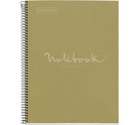 Miquel Rius Cahier Émotions 100% Recyclé 1 Couleur Bande A4 80 Feuilles Lignées 7mm Papier 80g 4 Trous Couverture Carton Vert