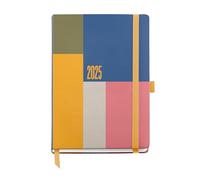 Miquelrius Agenda 2025, agenda annuel 122 x 168 mm, vue hebdomadaire, couverture cartonnée plastifiée, spirale, fermeture élastique, papier 80 g/m², espagnol, anglais et portugais, couleur block