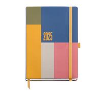 Miquelrius Agenda 2025, agenda annuel 155 x 213 mm, vue hebdomadaire, couverture cartonnée plastifiée, spirale, fermeture élastique, papier 80 g/m², espagnol, anglais et portugais, couleur block