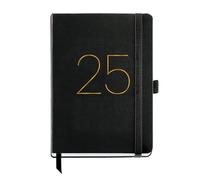 Miquelrius Agenda 2025, agenda annuel 155 x 213 mm, vue hebdomadaire, couverture souple imitation cuir cousu, fermeture élastique, poche intérieure, papier 80 g/m², espagnol, anglais et portugais,