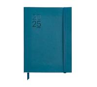 Miquelrius Agenda 2025, agenda annuel 155 x 213 mm, vue semaine, couverture souple imitation cuir cousu, papier 80 g/m², espagnol, anglais et portugais, couleur bleue