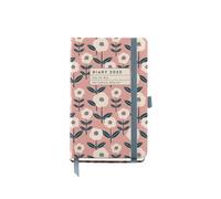 Miquelrius Agenda 2025, agenda annuel 90 x 140 mm, agenda journalier avec couverture en carton doublé plastifié, spirale, fermeture élastique, papier 80 g/m², espagnol, anglais et portugais, Bloom