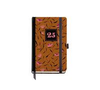 Miquelrius Agenda 2025, agenda annuel 90 x 140 mm, agenda journalier avec couverture en carton doublé plastifié, spirale, fermeture élastique, papier 80 g/m², catalan, anglais et portugais, automne