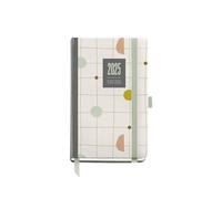 Miquelrius Agenda 2025, agenda annuel 90 x 140 mm, vue hebdomadaire, couverture carton doublé plastifié, spirale, fermeture élastique, papier 80 g/m², catalan, anglais et portugais, Silvia