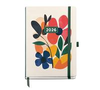 Miquelrius Agenda 2026 1 jour par page similaire A5+ (155 x 213 mm), planification quotidienne, couverture rigide, spirale, fermeture élastique, papier 80 g/m², cat-en-pt, mini jardin