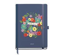 Miquelrius Agenda annuel 2023, vue hebdomadaire, couverture rigide, reliure cousue, espagnol, anglais et portugais, couleur fleurs, taille plus 155 x 213 mm