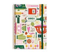 Miquelrius - Agenda annuel 2024, Semaine Vue, Taille Plus 155 x 213 mm (similaire A5), Couverture rigide, Reliure spirale, Fermeture avec caoutchouc, Espagnol, Anglais et Portugais, Sweet Home