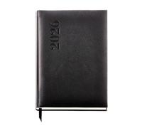 Miquelrius Agenda journalier 2026 1 jour par page, similaire A5+ (155 x 213 mm), couverture rigide cousue en simili cuir, noir