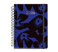 Miquelrius - Agenda journalier 2026 - Format 160 x 218 mm - Planification journalière - Double spirale - Couverture cartonnée plastifiée - Papier 100 g/m² - 6 langues - Stickers, collection Marguerita