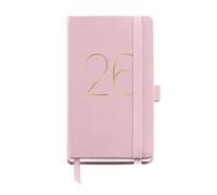 Miquelrius Agenda journalier 2026 petit format 90 x 140 mm - Planification quotidienne - Couverture souple en similicuir cousu - Fermeture élastique - Poche intérieure - Papier 80 g/m² - ES-EN-PT