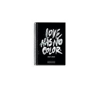 MIQUELRIUS - Agenda scolaire 2021-2022 - Format ACTIVA 11,7 x 17,4 cm, Semaine Vista, Teen Color Love, Langue Euskera