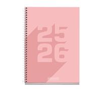 Miquelrius Agenda scolaire 2025/2026, 10 mois de septembre à juin, dimensions 150 x 213 mm, vue hebdomadaire, couverture en carton doublé, spirale métallique, catalan-anglais