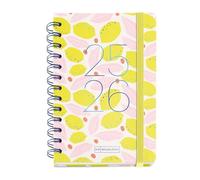 Miquelrius Agenda scolaire 2025/2026, planificateur de septembre à août, dimensions 123 x 178 mm, vue hebdomadaire, double spirale, autocollants, couverture en carton doublé, fermeture avec élastique