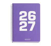 Miquelrius Agenda scolaire 2026/2027 1 jour par page A5+, lilas