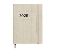 Miquelrius Agenda semainier 2025, format 122 x 168 mm, couverture souple imitation cuir cousu, papier 80 g/m², espagnol, anglais et portugais, couleur crème