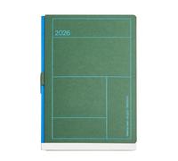 Miquelrius Agenda semainier 2026 format A5+ (155 x 213 mm), couverture cousue en carton kraft avec stamping, papier ivoire 100 g/m² FSC, porte-stylo, ES-EN-PT, vert