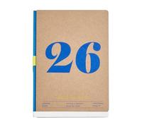 Miquelrius Agenda semainier 2026 format A5+ (155 x 213 mm), couverture kraft naturel avec sérigraphie, reliure artisanale, papier ivoire 100 g/m², ES-EN-PT, année