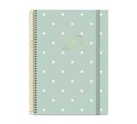 Miquelrius Agenda semainier 2026 format A5+ (155 x 213 mm), couverture rigide en carton, spirale, fermeture élastique, papier 80 g/m², ES-EN-PT, Polka Dots