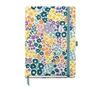 Miquelrius Agenda semainier 2026 format A5+ (155 x 213 mm), couverture rigide en carton, spirale, fermeture élastique, papier 80 g/m², CAT-EN-PT, fleurs