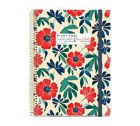 Miquelrius Agenda semainier 2026 format A5+ (155 x 213 mm), couverture rigide en carton, spirale, fermeture élastique, papier 80 g/m², ES-EN-PT, Anémone