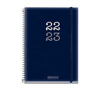 MIQUELRIUS - Agenda Septembre 2022 juin 2023 - Semaine Vue - Taille Plus 15 x 21,3 cm - Bilingue : espagnol, anglais - College - Bleu