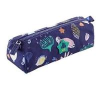 Miquelrius, Sea World Trousse scolaire ronde, fermeture éclair en plastique résistant, poignée métallique, trousse à crayons 205 x 60 x 75 mm, bleu marine, 205 x 60 x 75 mm, Trousse ronde recyclée Sea