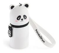 Back2Fun - Sac À Main avec Porte-Clés Et Mini-Bécher, Étui pour Enfants en Silicone Souple 3 en 1, Crochet Métallique Et Grande Poignée À Suspendre Au Poignet, Étui Ø45 X 115 Mm, Style Kawaii, Panda
