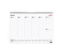 Miquelrius Basic Agenda semainier 2026 Basic, Planning de bureau, calendrier A3 : 420 x 296 mm, avec espace pour annoter, Vue semaine, reliure spirale double, espagnol