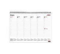 Miquelrius Basic Planning hebdomadaire 2024 de bureau, format A3, 420 x 296 mm, avec espace pour annoter, reliure à spirale double, espagnol