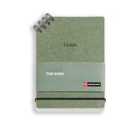 Miquelrius Bloc-notes A6, bloc A6 ligné, 80 feuilles 80 g/m², bloc-notes avec couverture cartonnée, carnet de notes à double spirale noir, Stamping noir, jolie papeterie, vert
