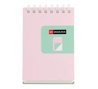 Miquelrius - Bloc-notes A7 uni, couverture bicolore en polypropylène souple, 80 feuilles de papier ivoire 80 g/m², carnet à spirale supérieure transparente en silicone, rose/turquoise