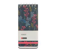 Miquelrius Bloc-notes ligné (190 x 87 mm), carnet avec double spirale supérieure argentée, 80 feuilles de 80 g/m², couverture en carton rigide avec détails néon orange, fermeture par élastique, fluo