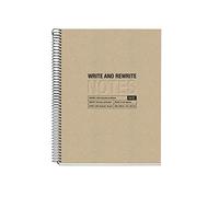 Miquelrius - Cahier 100% recyclé, Couverture en carton recyclé, Carnet A4 (210 x 297 mm), 4 trous, 120 feuilles recyclées 80 g/m², 4 bandes de couleur, Grille de 5 mm, Couleur craft