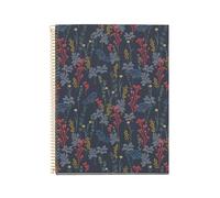 Miquelrius - Cahier à reliure spirale A4, 100 feuilles lignées de 70 g/m², Couverture en carton rigide, 4 bandes de couleur, 4 trous, Carnet ligné, Night