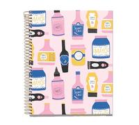 Miquelrius - Cahier à reliure spirale A5, 100 feuilles lignées de 70 g/m², Couverture en carton rigide, 4 bandes de couleur, 2 trous, Carnet ligné, Kitchen