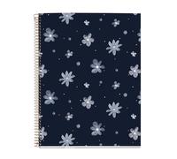 Miquelrius Cahier A4 (210 x 297 mm), rayures horizontales 7 mm, 120 feuilles de 70 g/m², couverture en carton avec détails dorés, 4 bandes colorées, spirale cuivre, collection Midnight Secrets