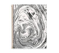 Miquelrius Cahier A4, 4 bandes de couleurs, quadrillage 5 x 5 mm, 120 feuilles 70 g/m², spirale, cahier quadrillé, collection Black or White, marbre