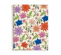 Miquelrius Cahier A4, 4 bandes de couleurs, quadrillage 5 x 5 mm, 120 feuilles 70 g/m², spirale, cahier quadrillé, collection vintage Lily, fleurs