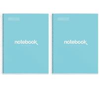 Miquelrius - Cahier A4 à spirale, Notebook Emotions, 80 Feuilles microperforée 90 g/m², Pages à Points (Dots), 1 Bande Couleur, Couverture Rigide, 4 Trous, Bleu Ciel (Lot de 2)